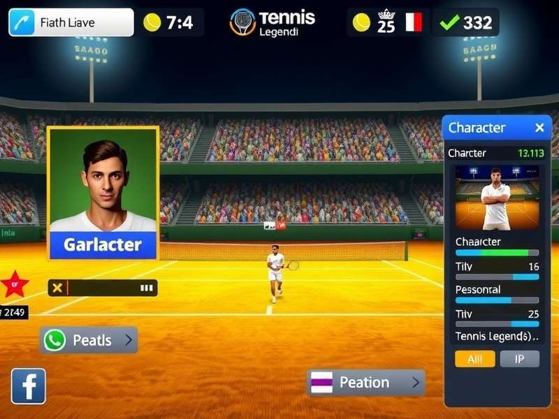 Tennis Legend India character customization screen
